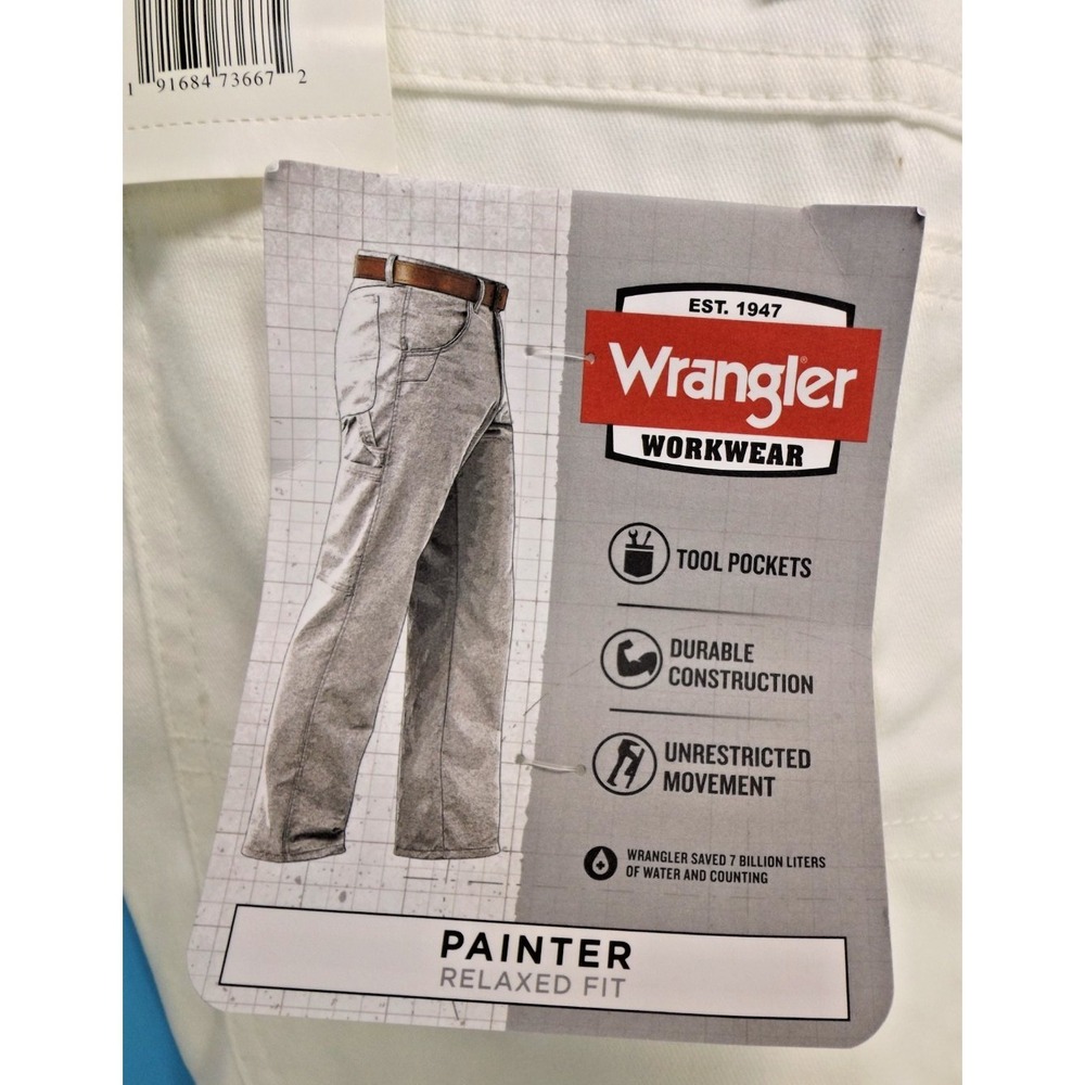 Wrangler Workwear Painter White Utility Pant - Men's Size 36 x 32 - Picture 9 of 13
